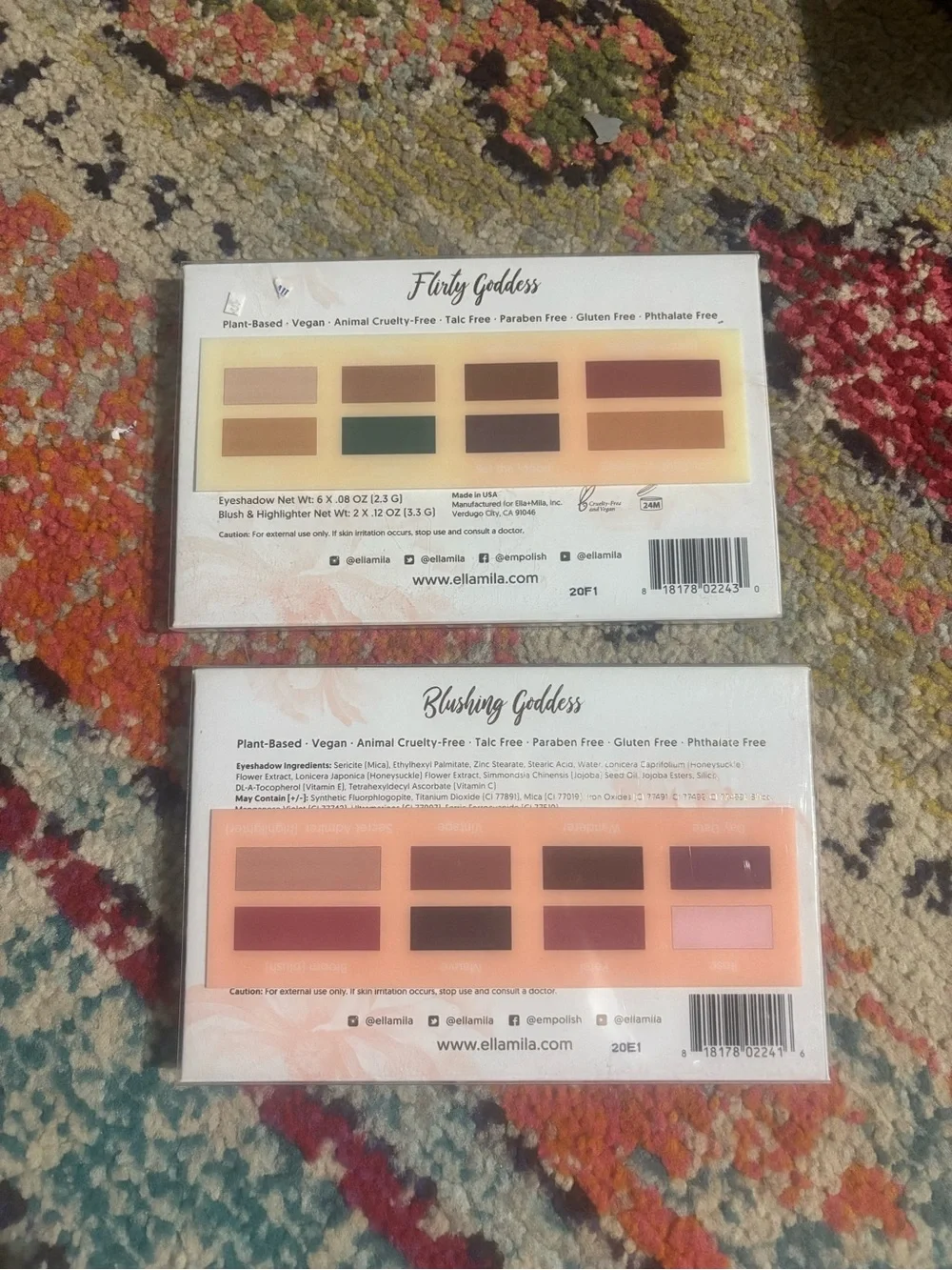 Ella and Mila Goddess Makeup Pallets